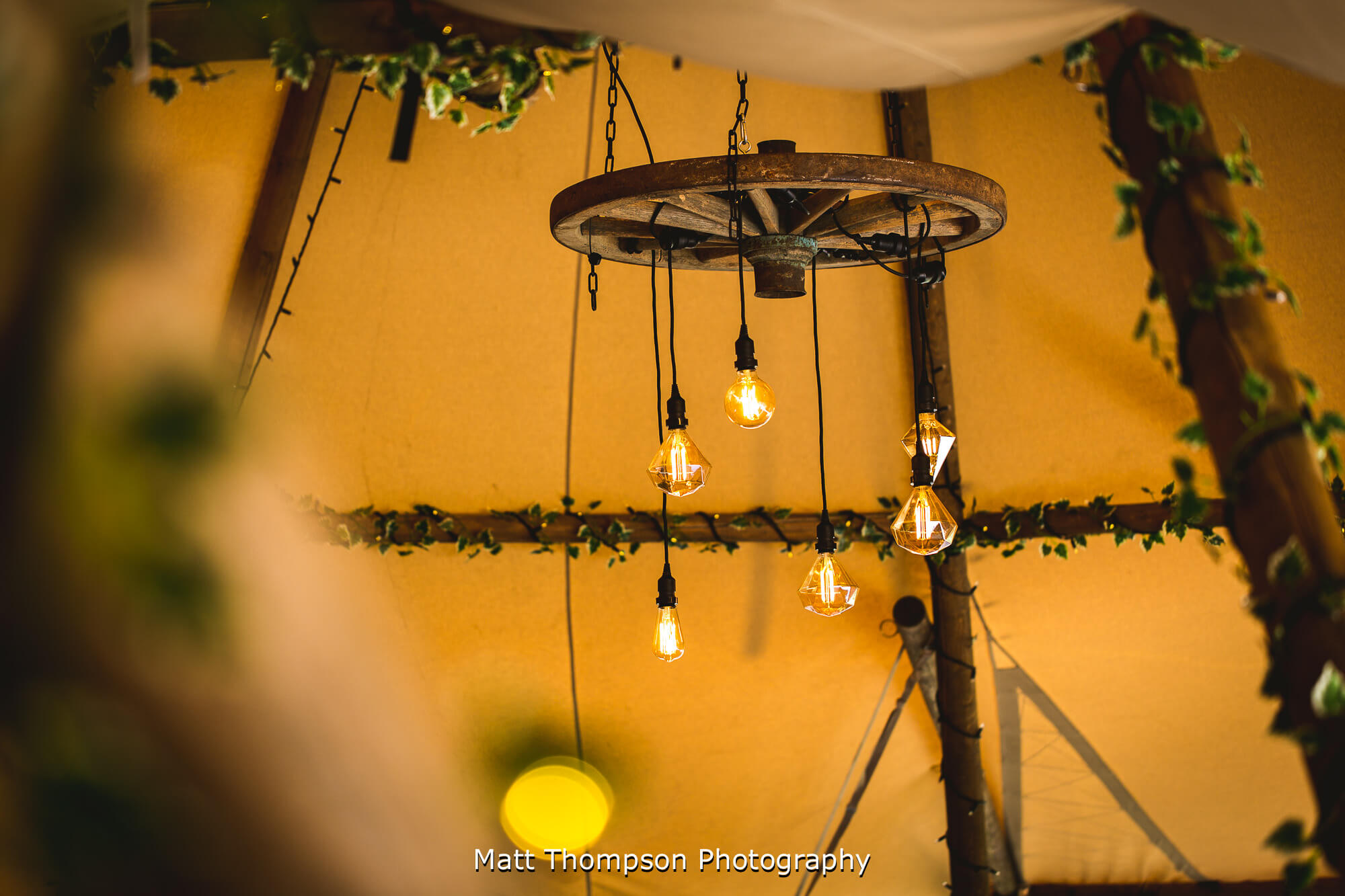 Wedding tipi chandelier