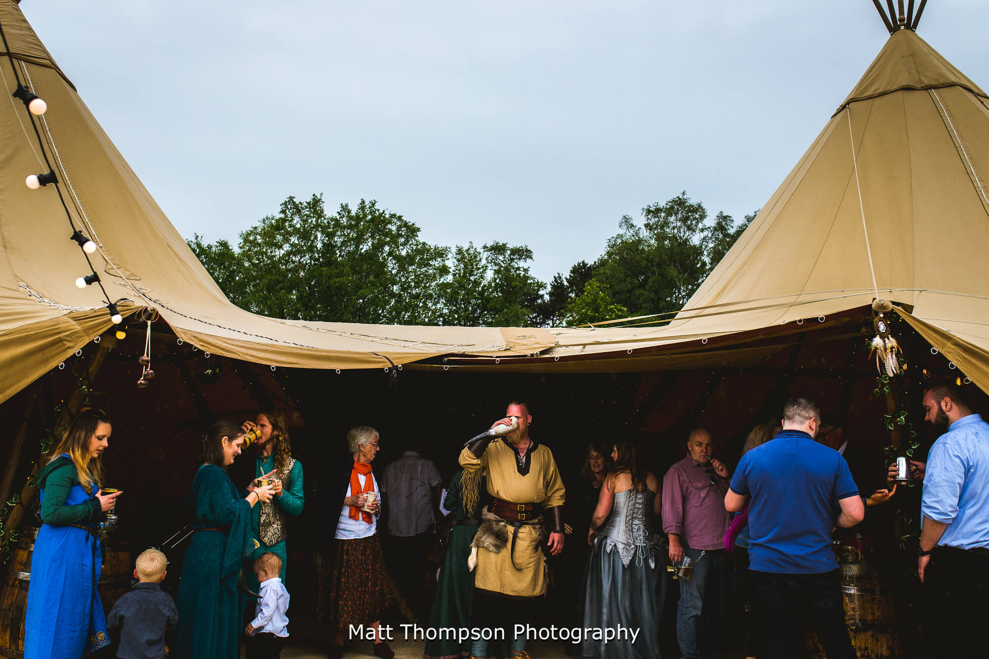 Viking drinking at hope valley wedding