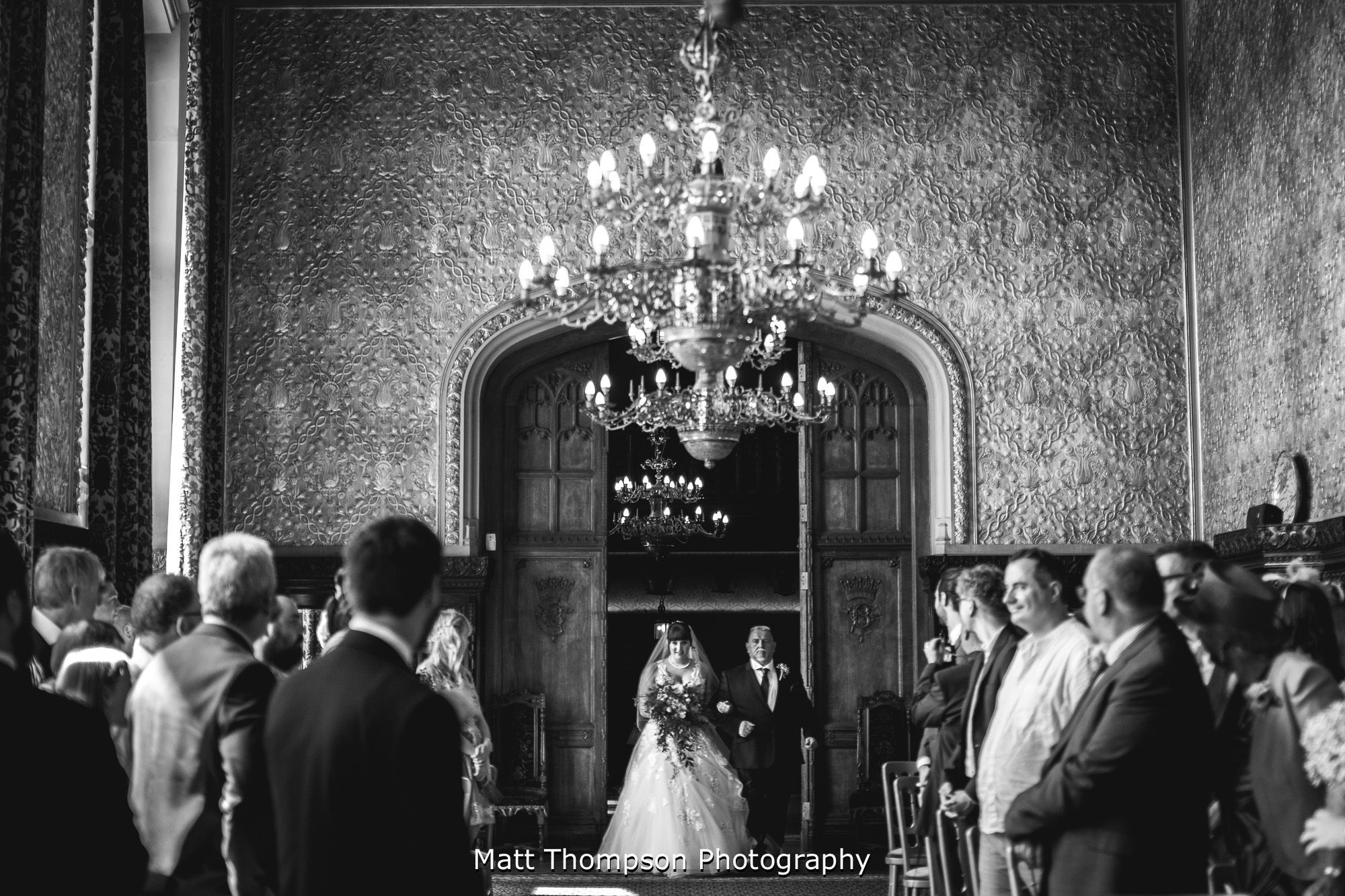 father of the bride walking bride down the isle