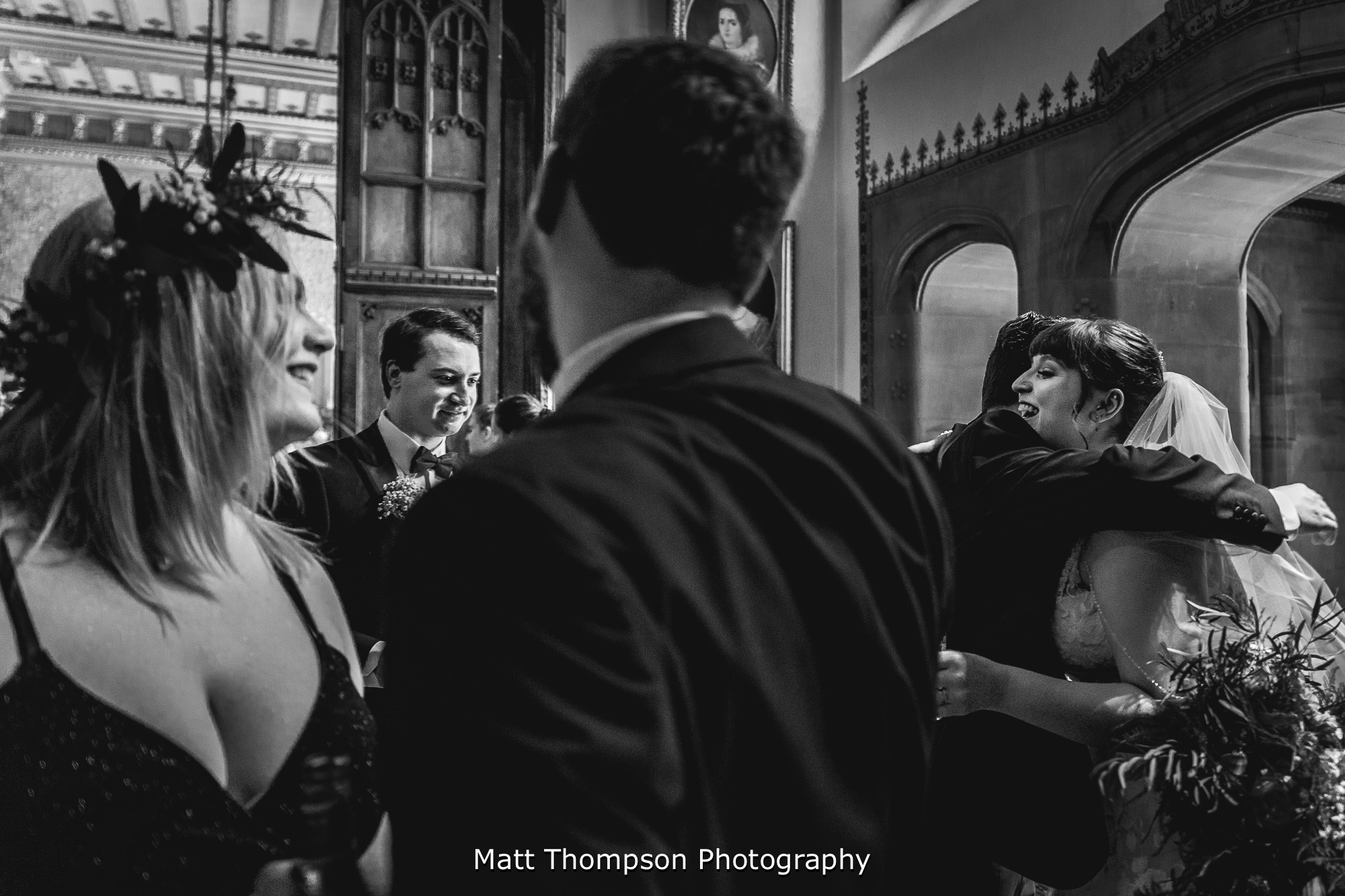 hugs from wedding guests