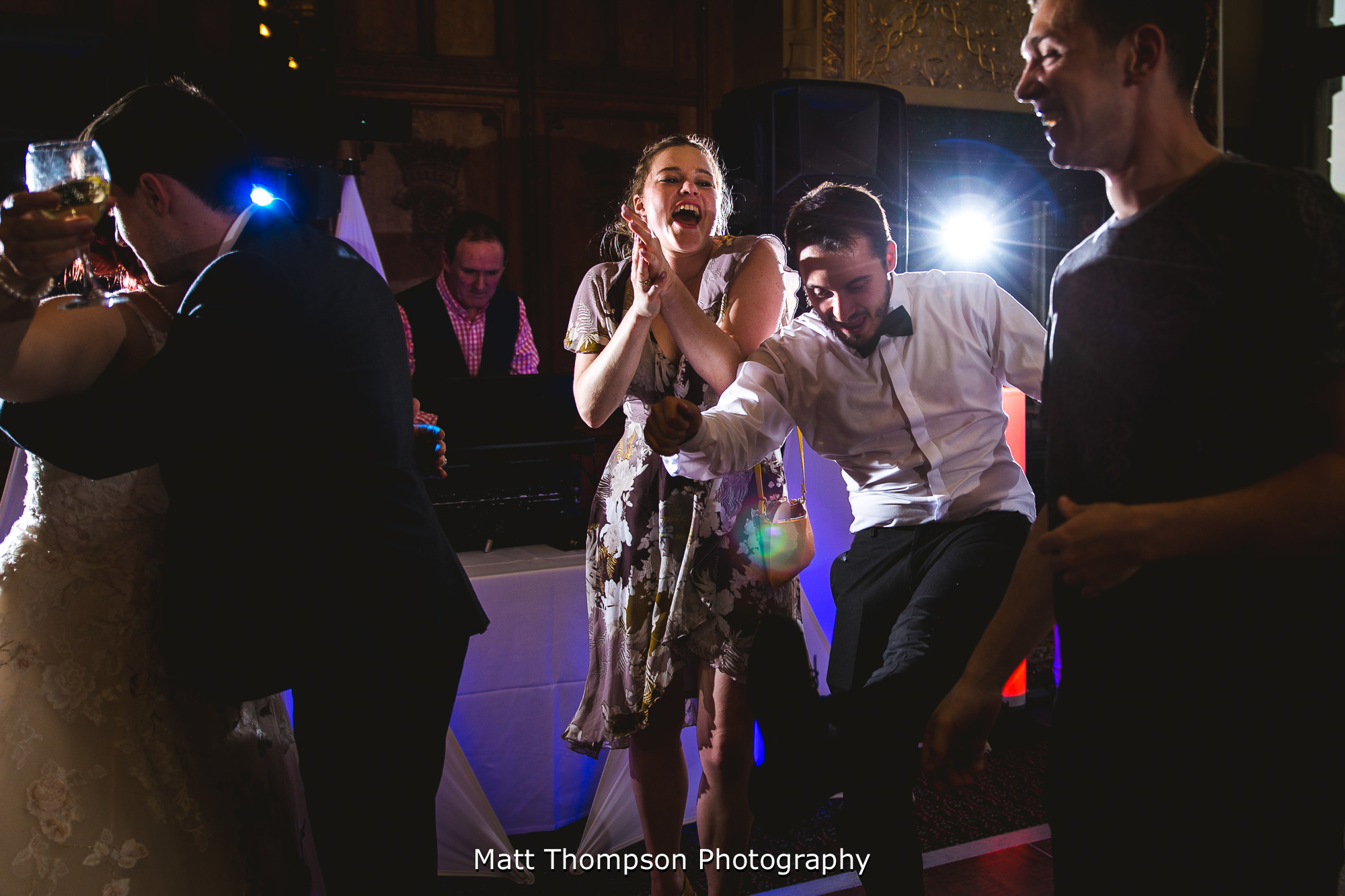 guests dancing at a wedding