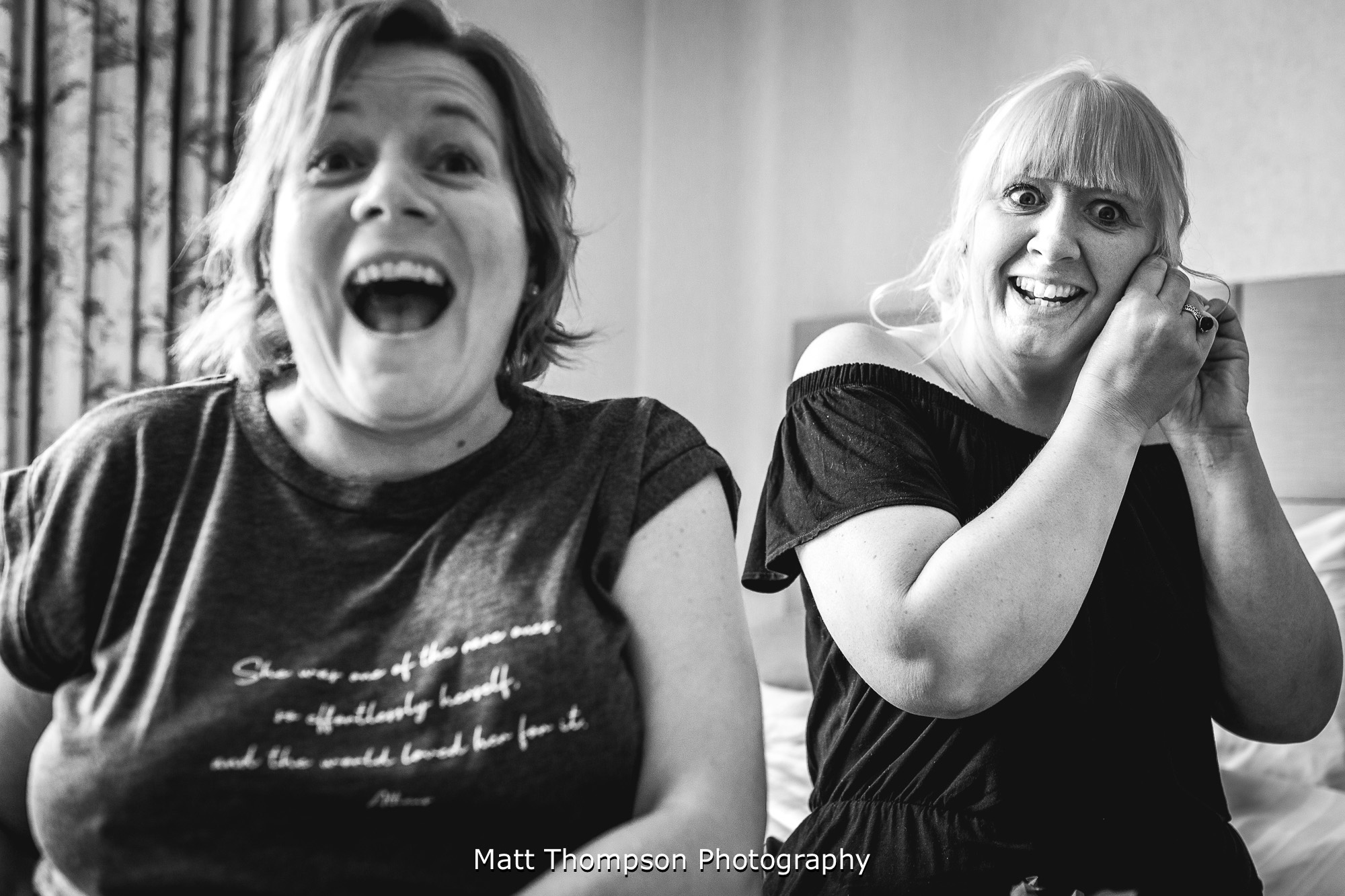 bridesmaids having fun