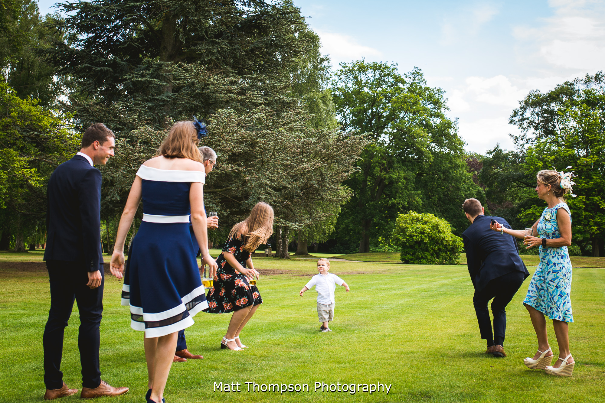 wedding guests having fun