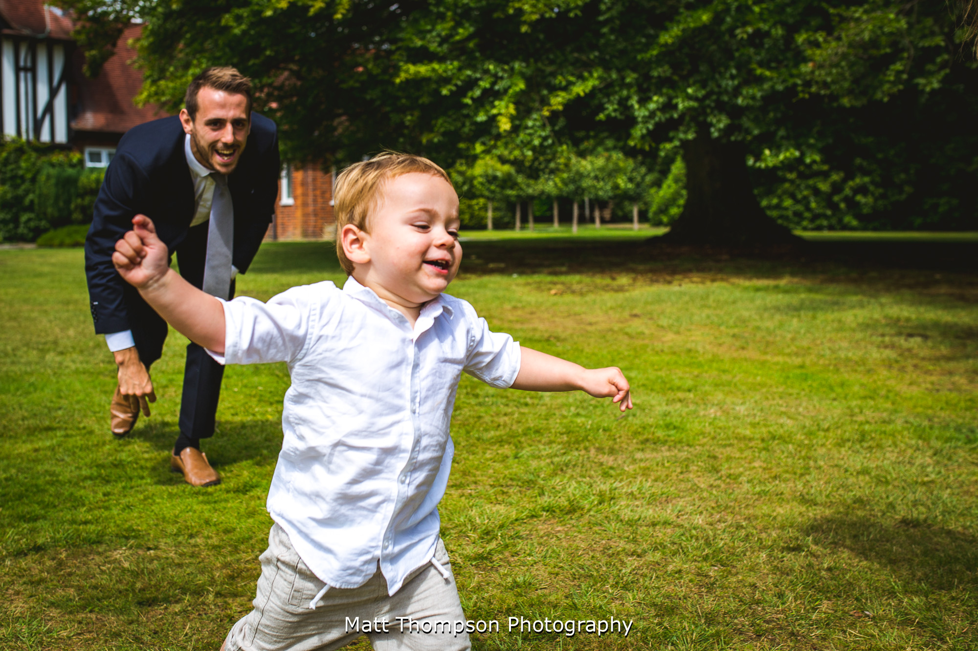 chasing small child