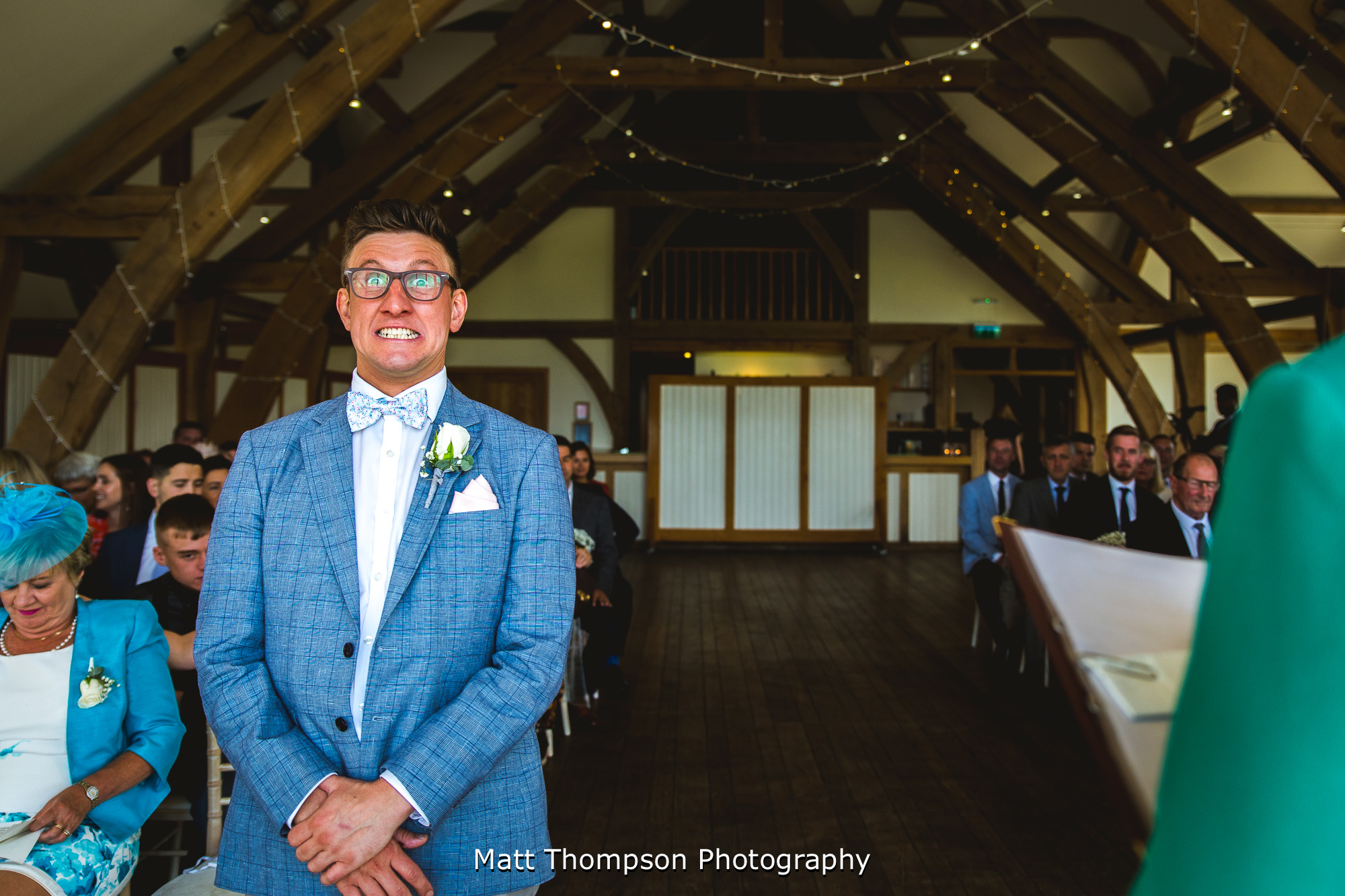 groom waiting at sandburn hall