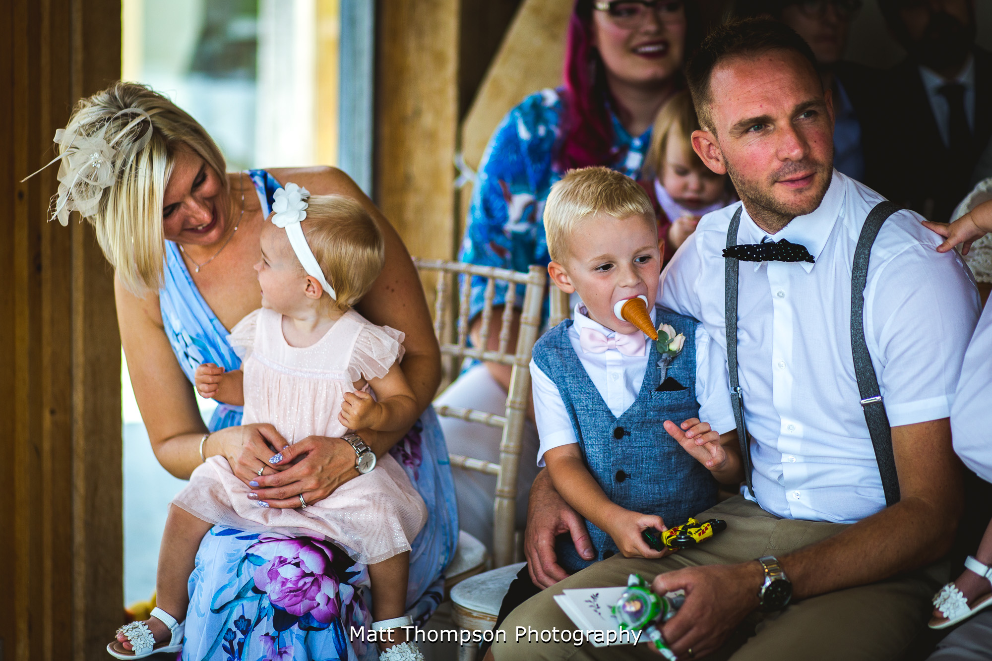 bored kids during a wedding ceremony