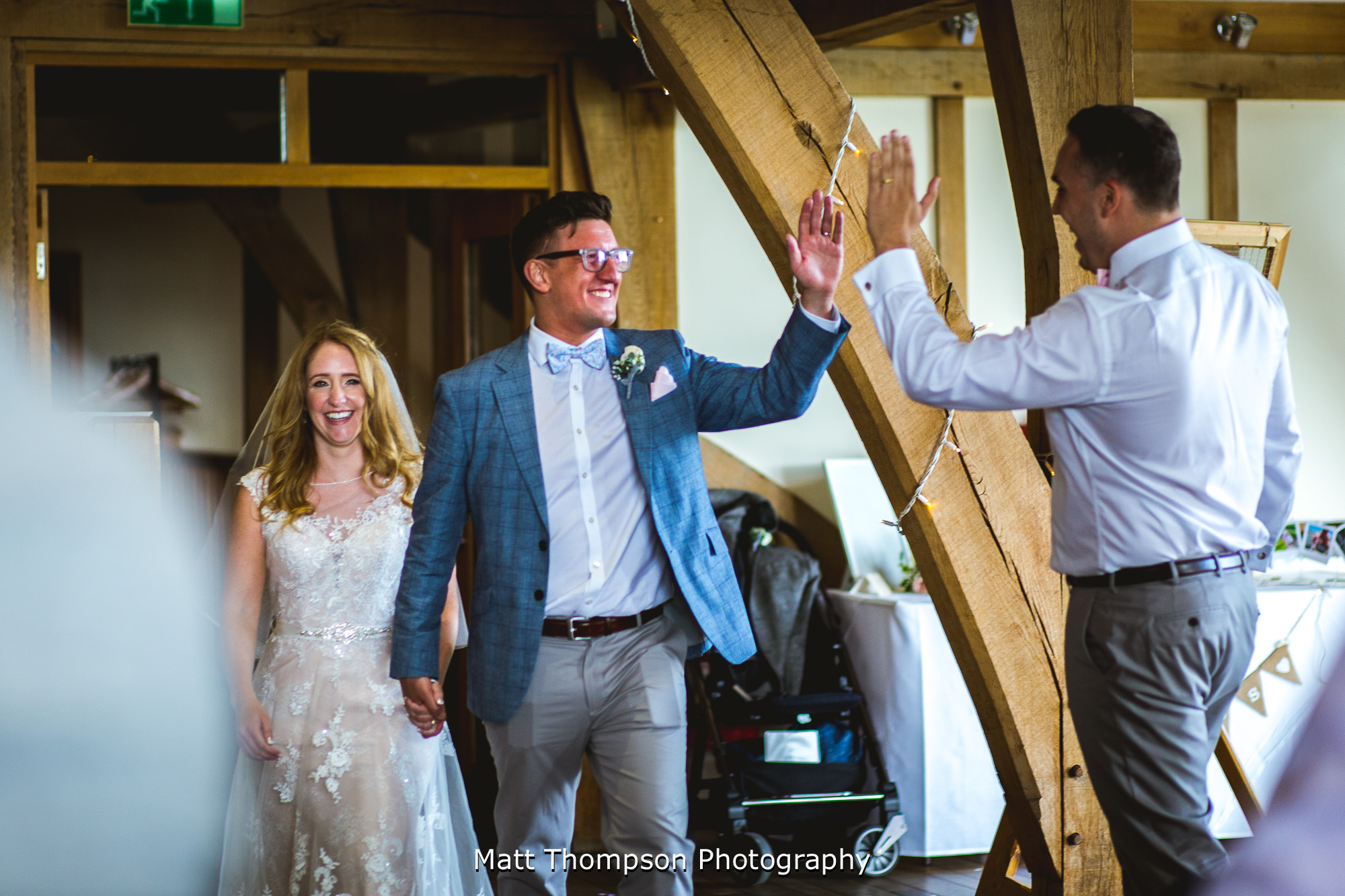 high five for the groom