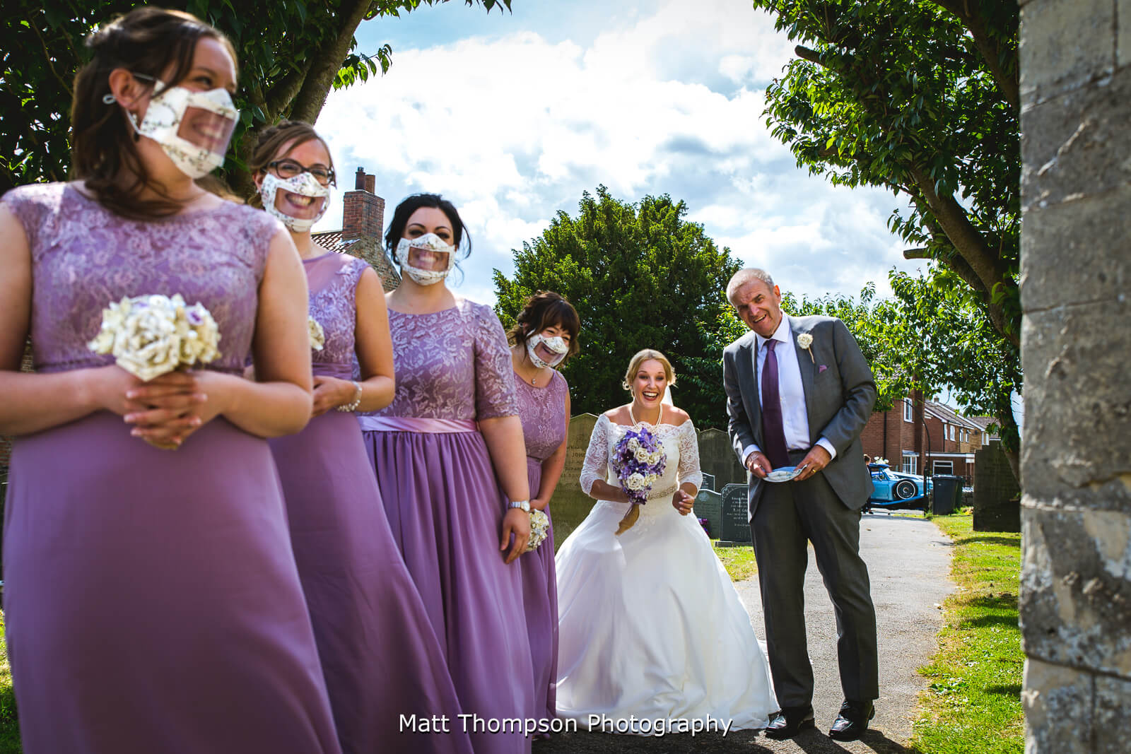 excited york bridal party