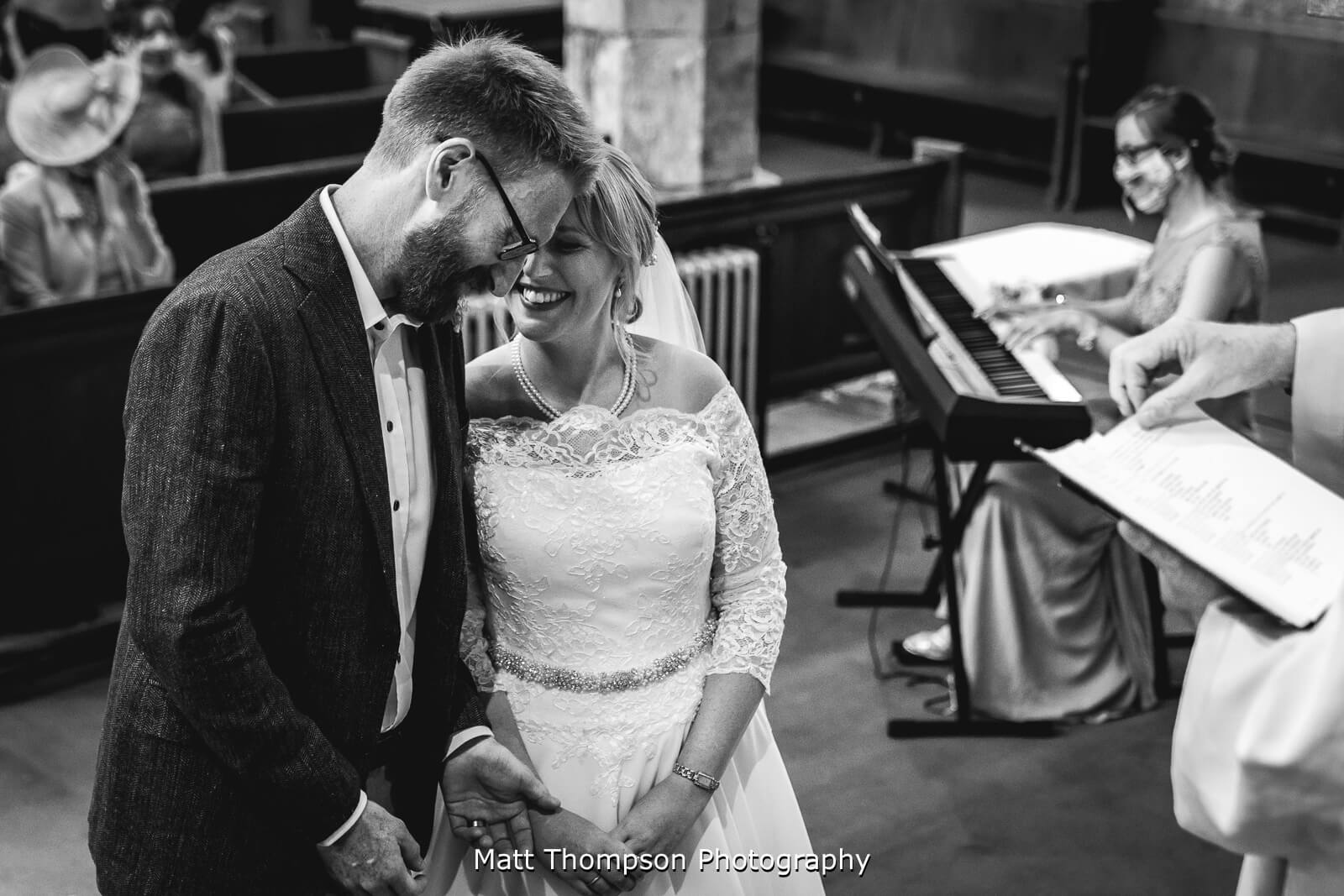 Intimate wedding moment