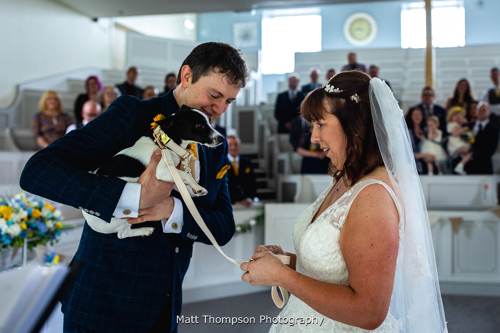 wedding ceremony with a dog