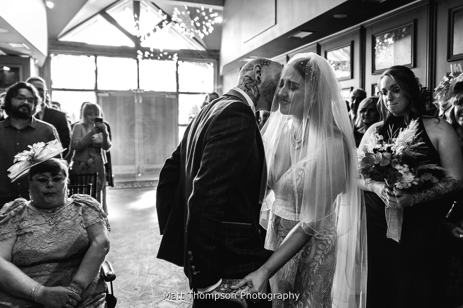 bride crying at manor house