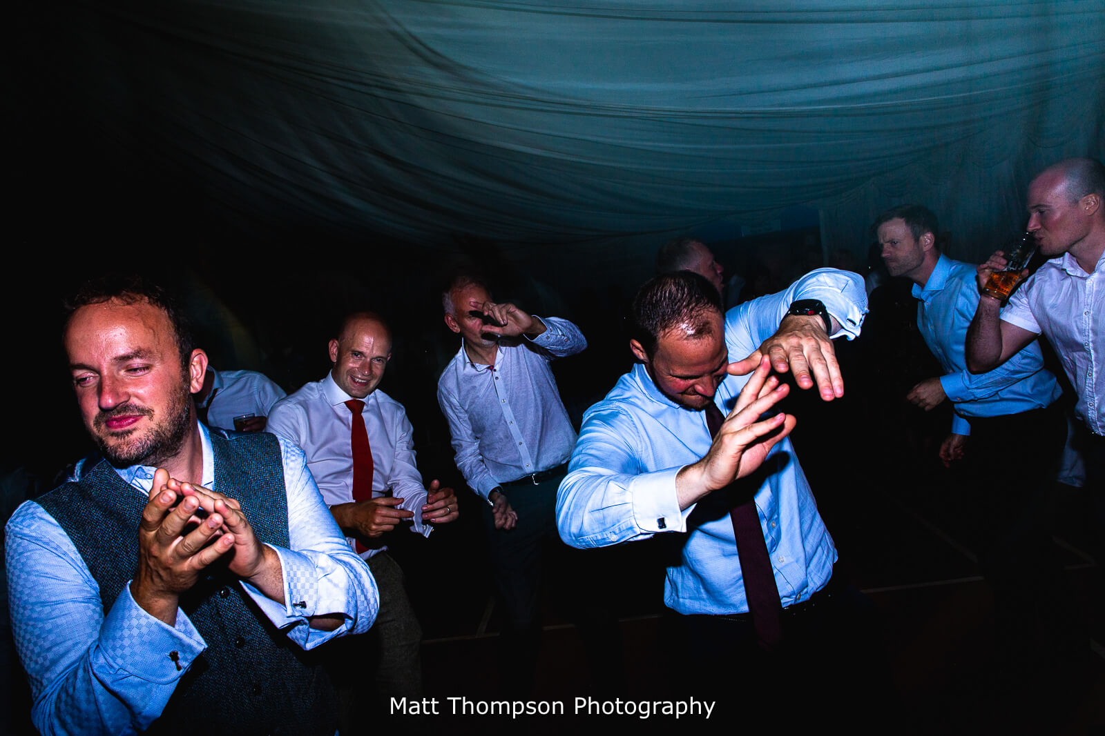 wedding guests dancing