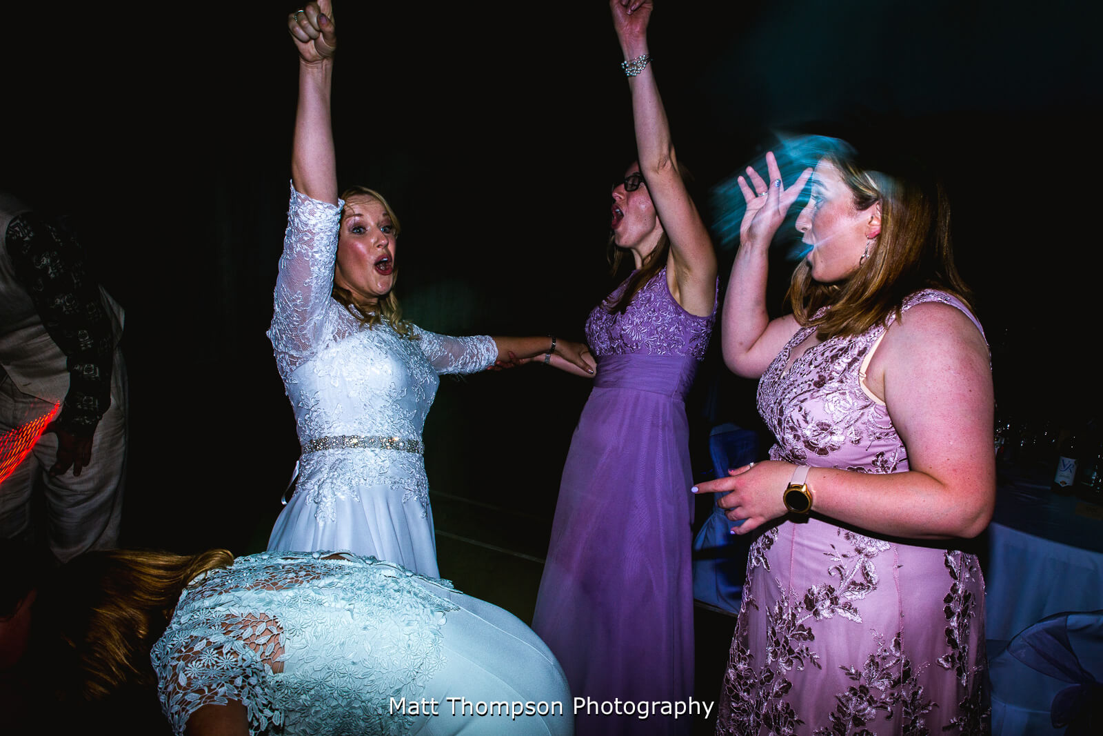 bridal party cheering