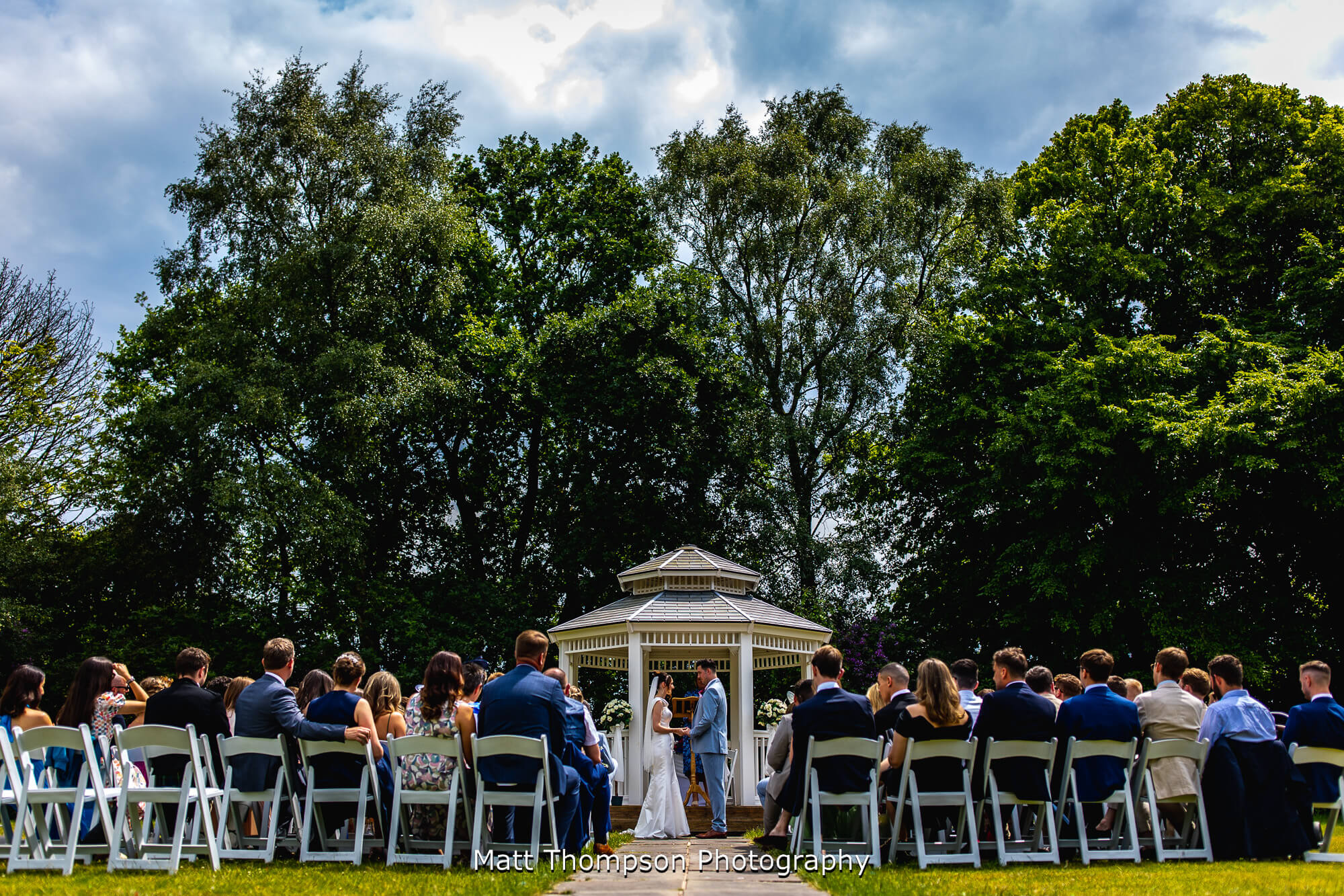 outdoor wedding at higher trapp house