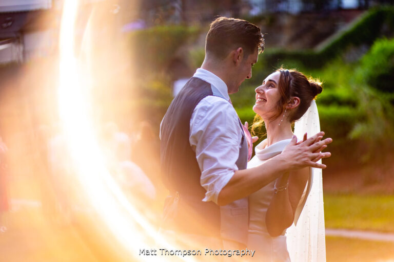 sunset wedding photo
