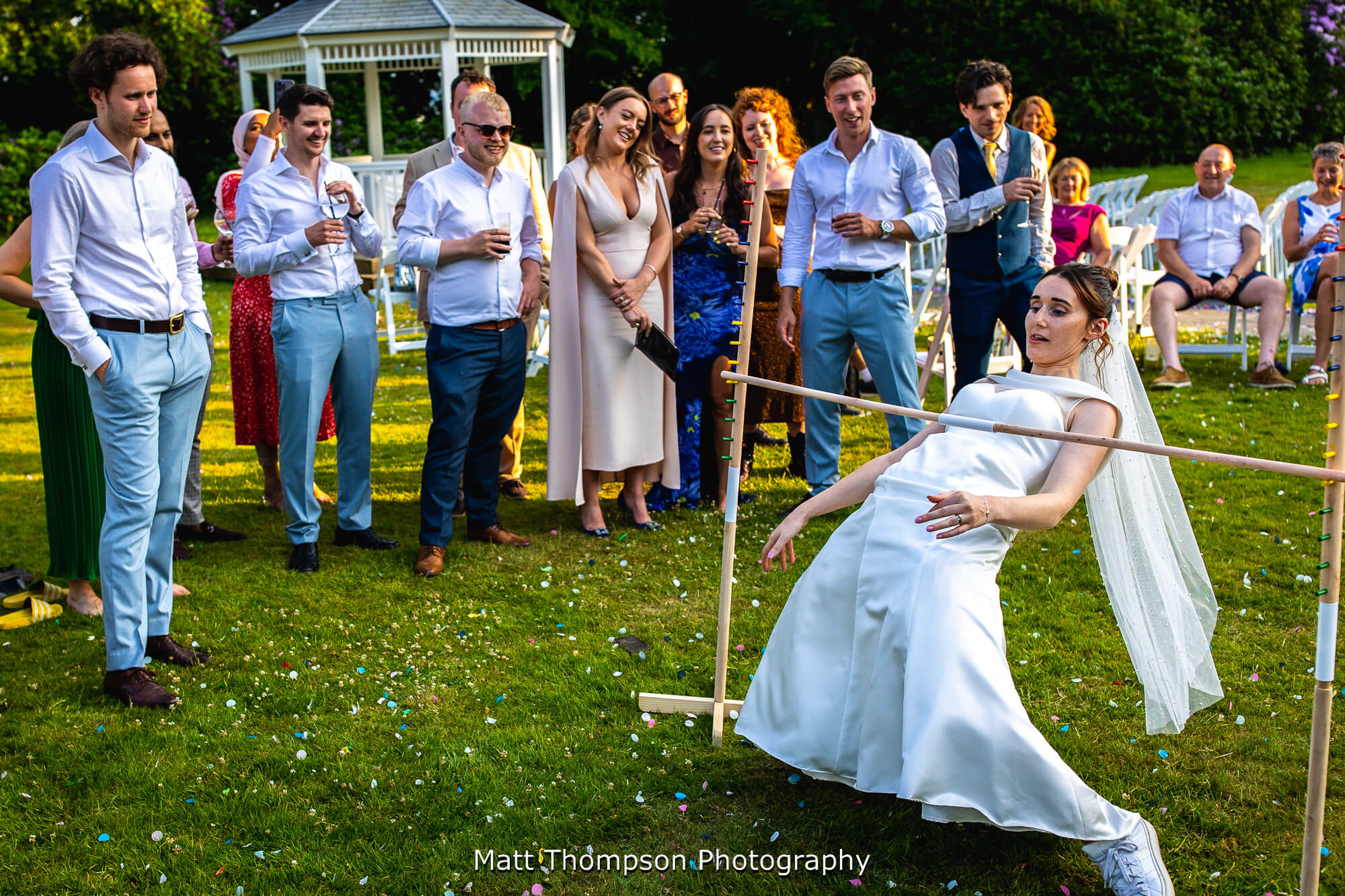 bride doing limbo