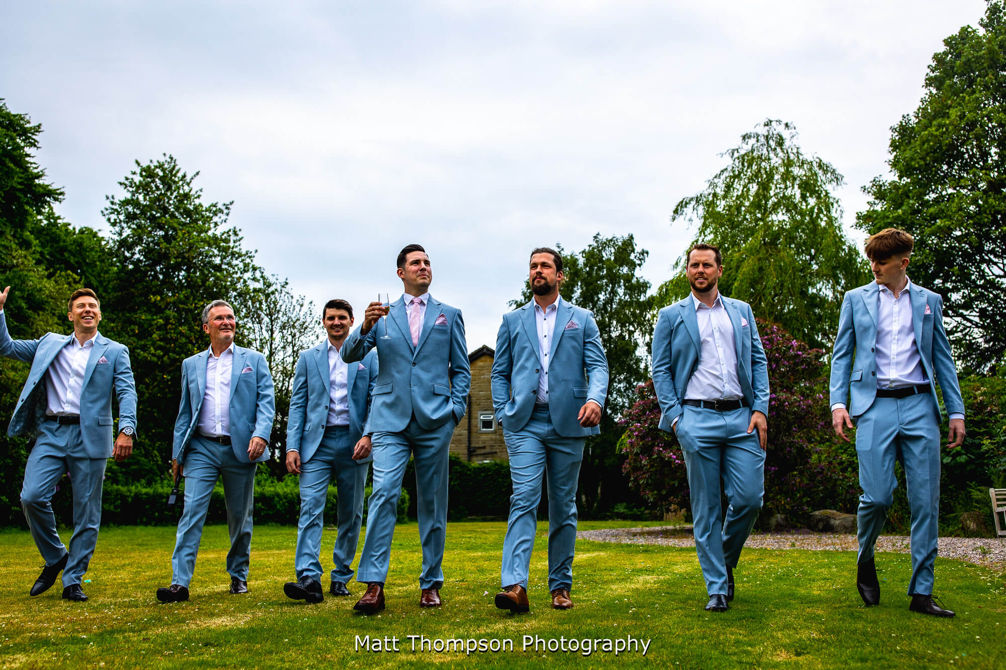 groomsmen walking