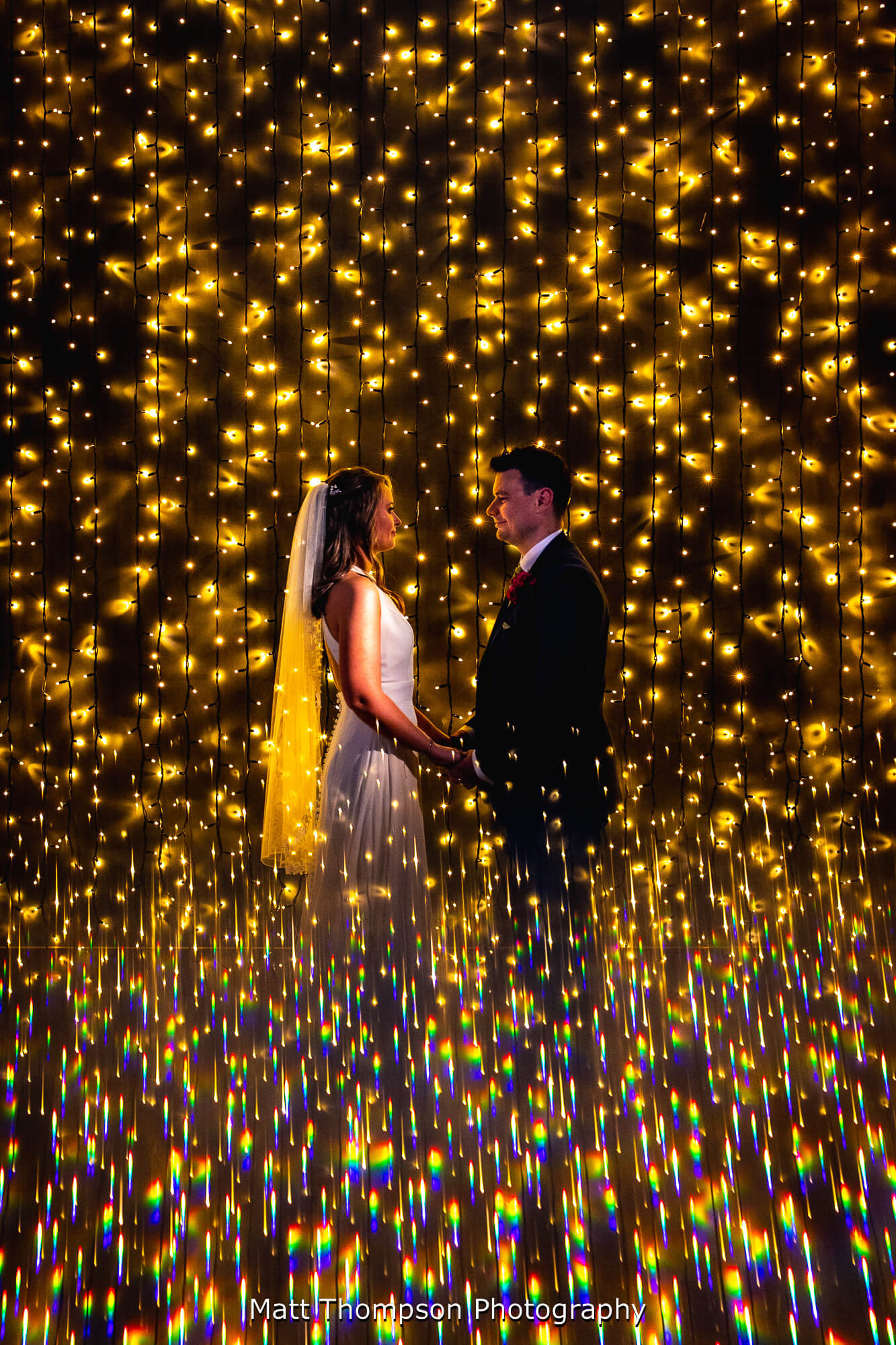 fairy lights at wedding