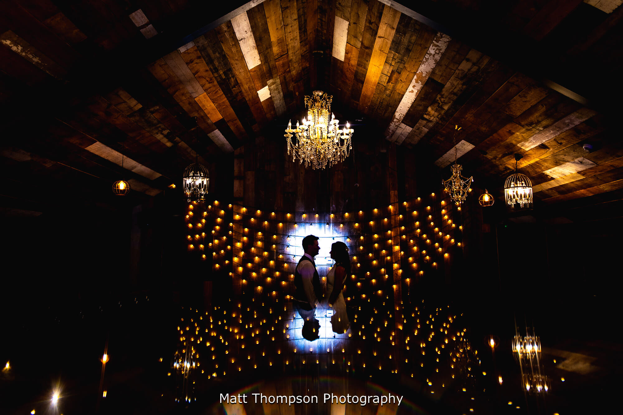 off camera flash wedding photo