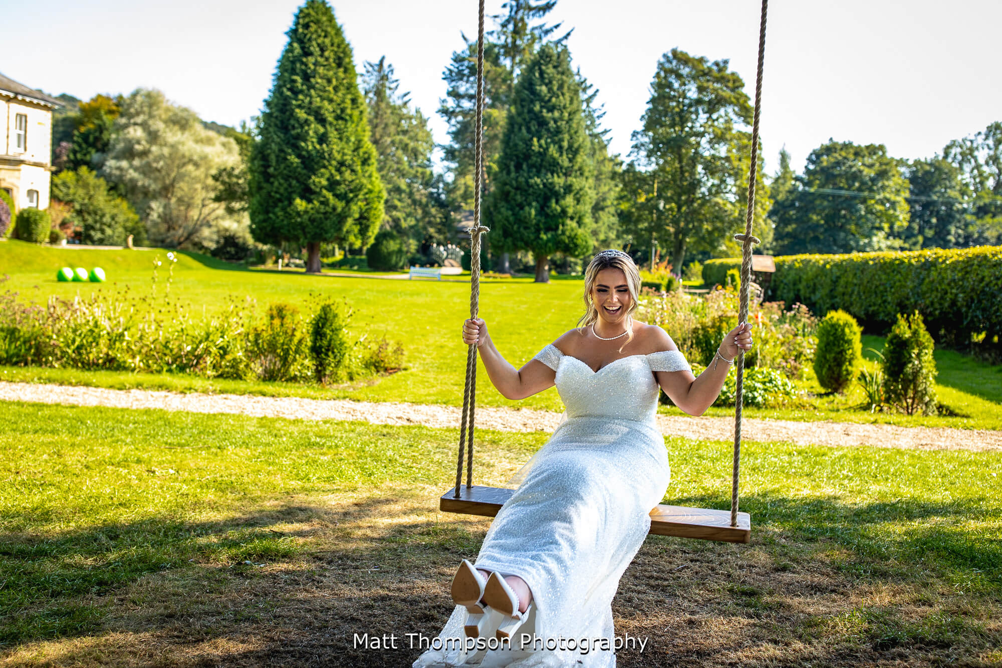 bride on a swing