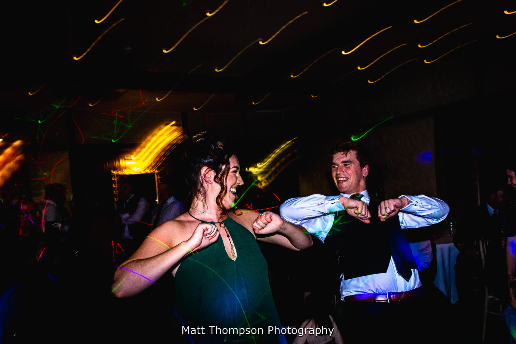 wedding guests dancing
