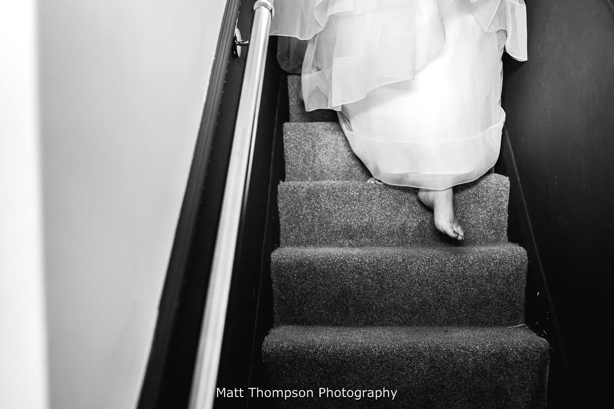 walking down the stairs