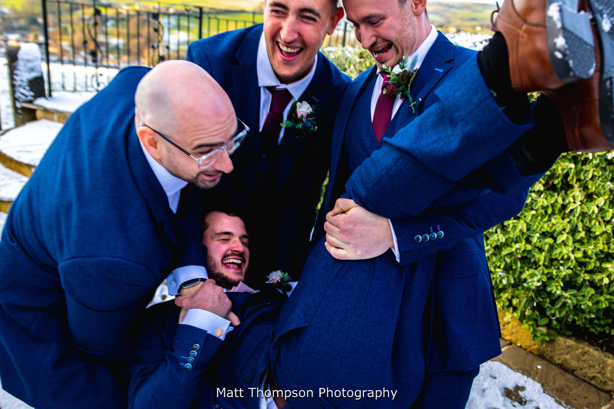 groomsmen at the fleece inn