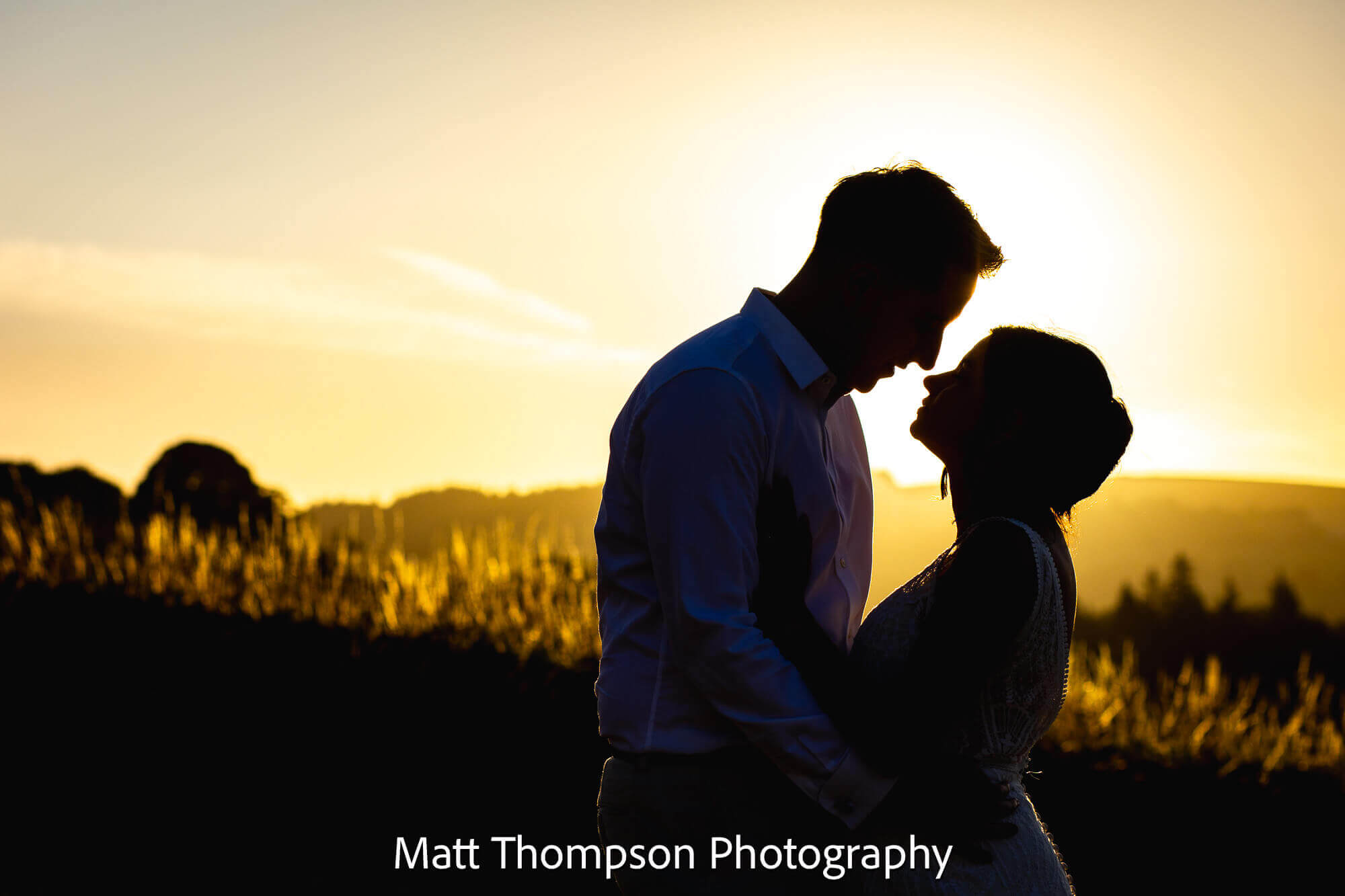 sunset wedding photography