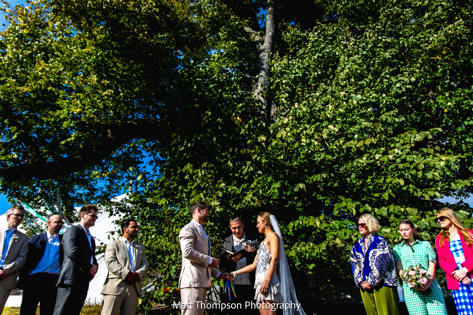wedding ceremony under a tree