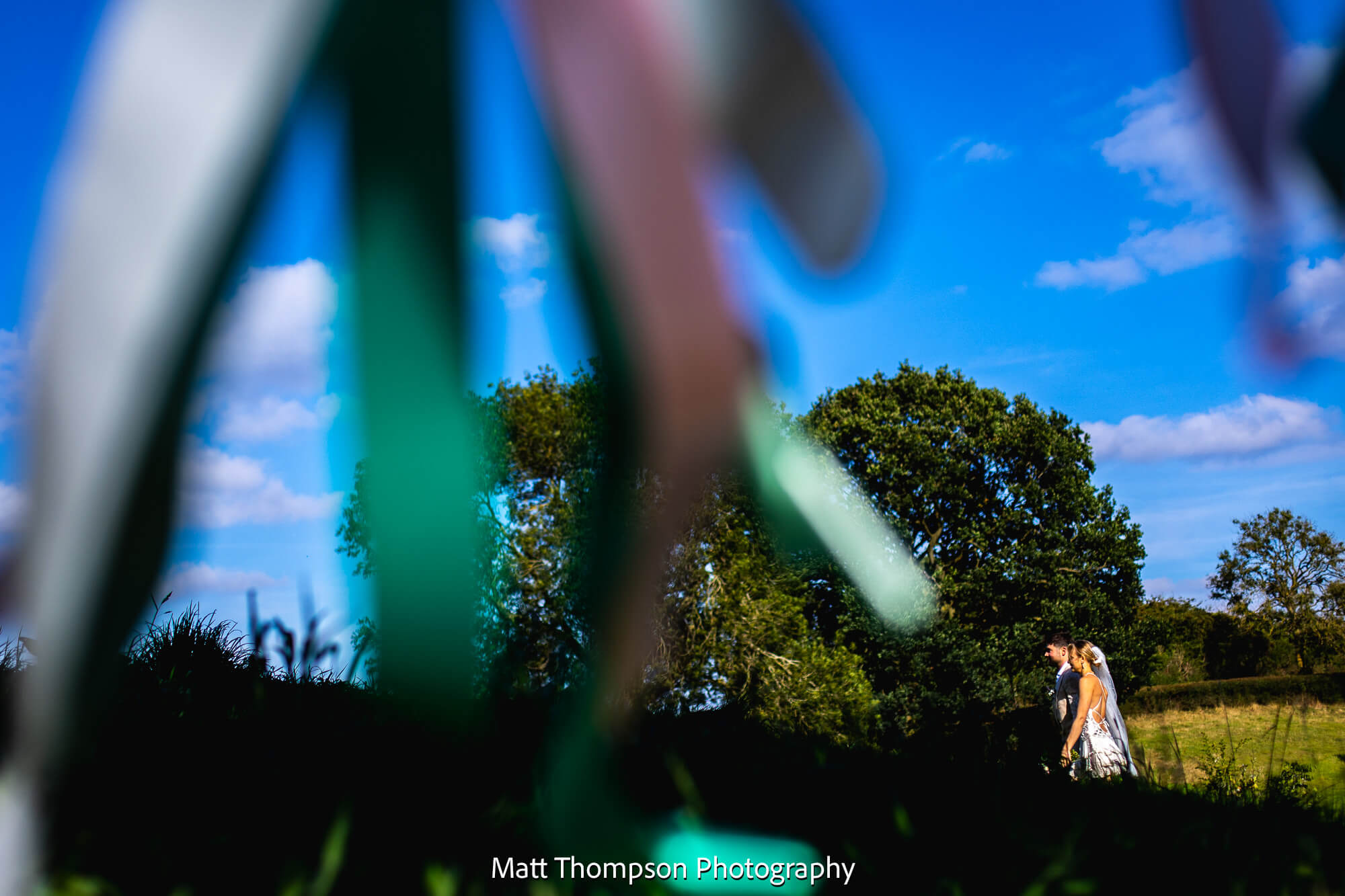 bride and groom walking