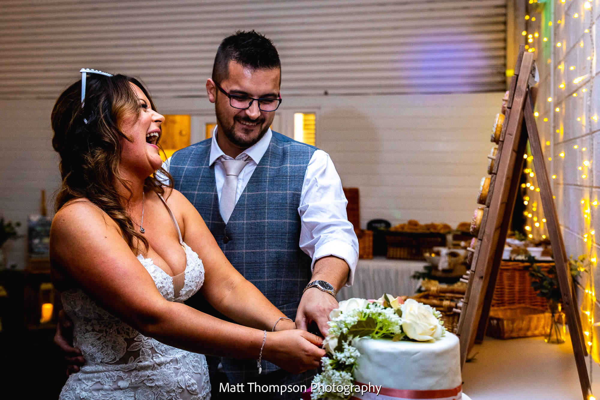 cutting the cake