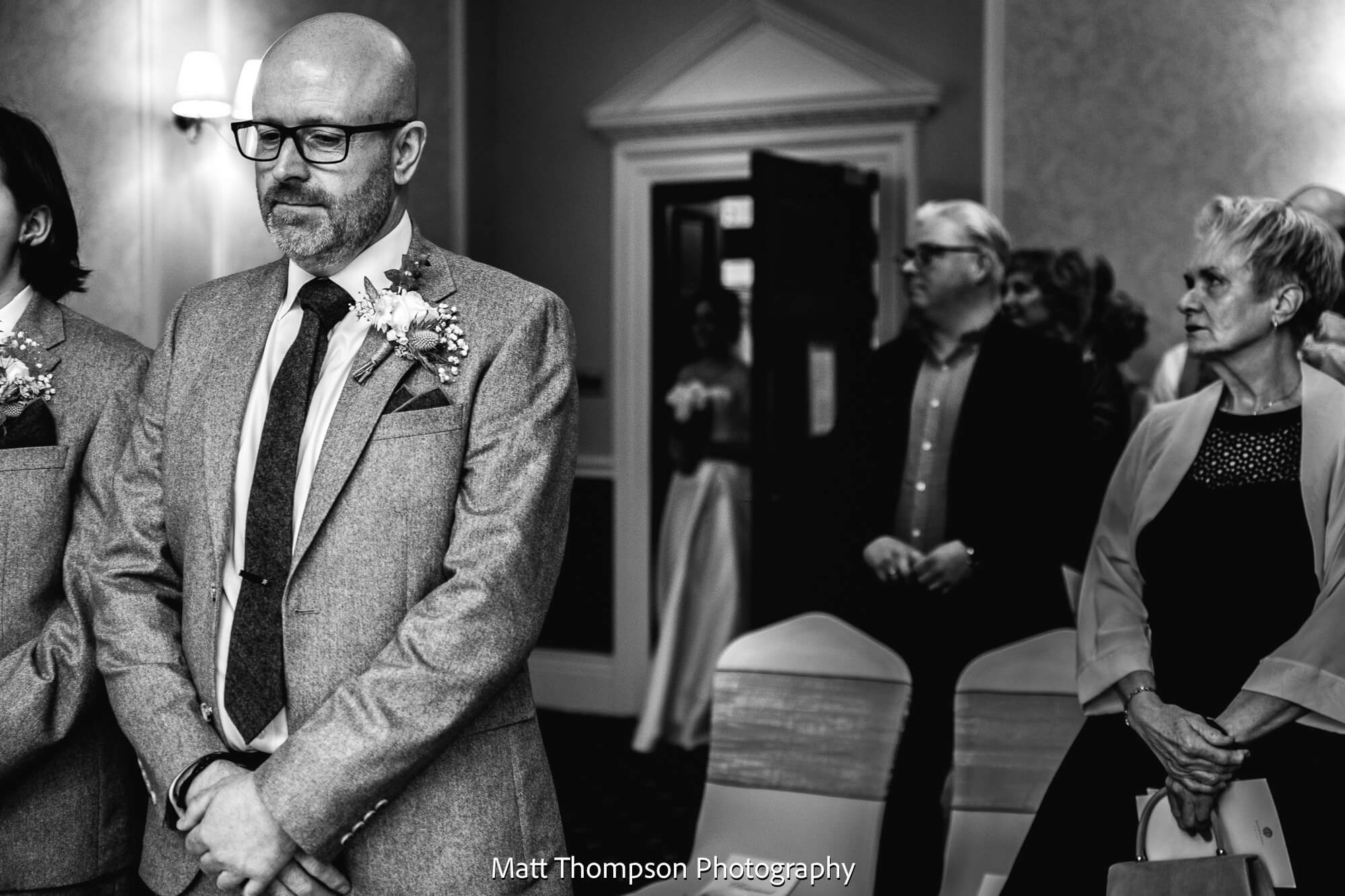 Groom waiting for his bride