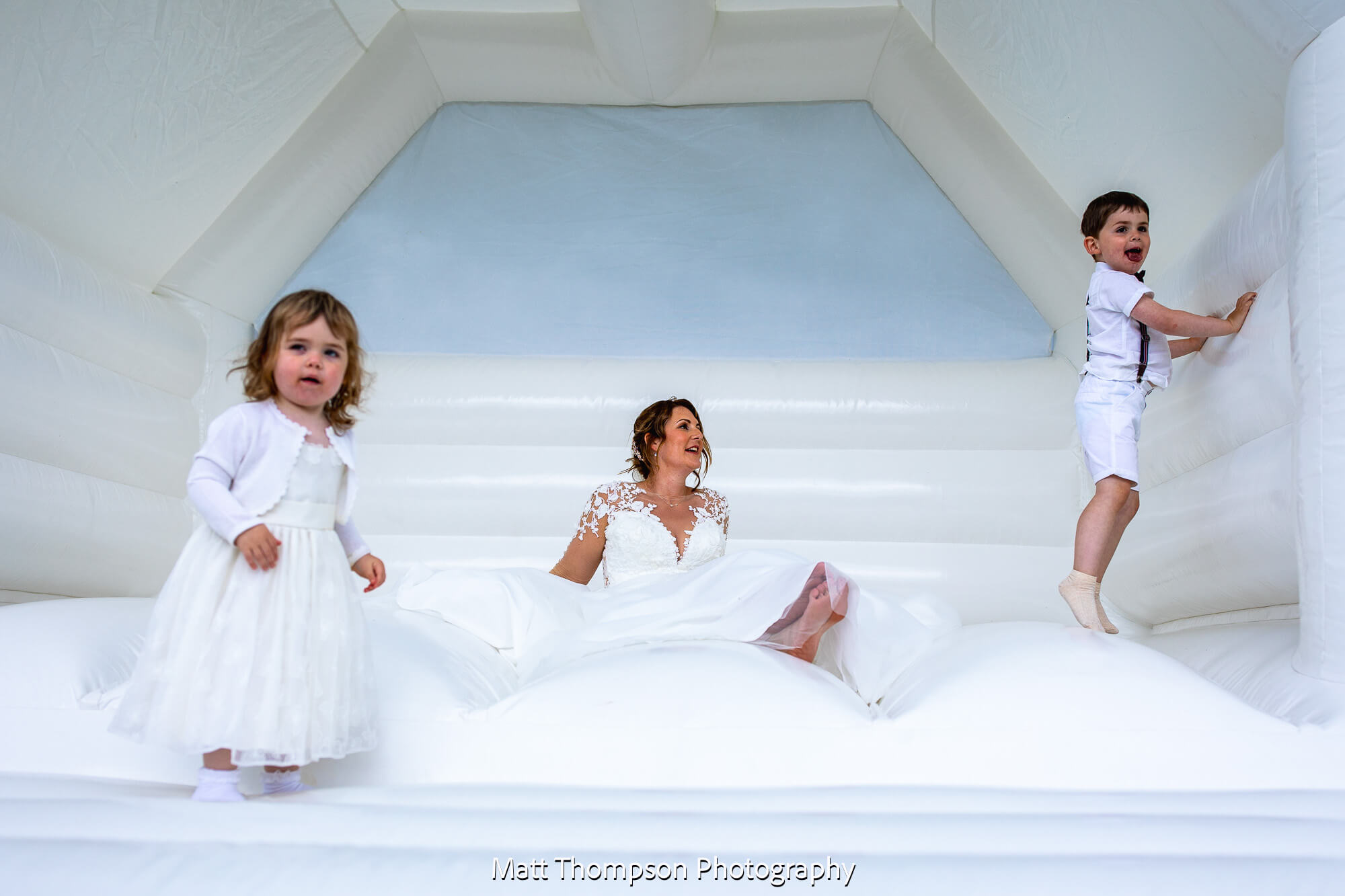 bride on bouncy castle