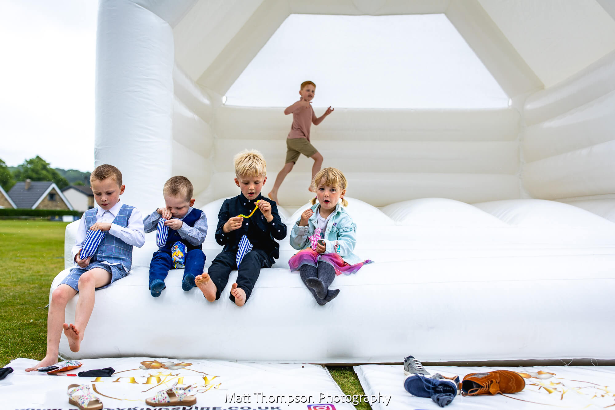 kids on a bouncy castle